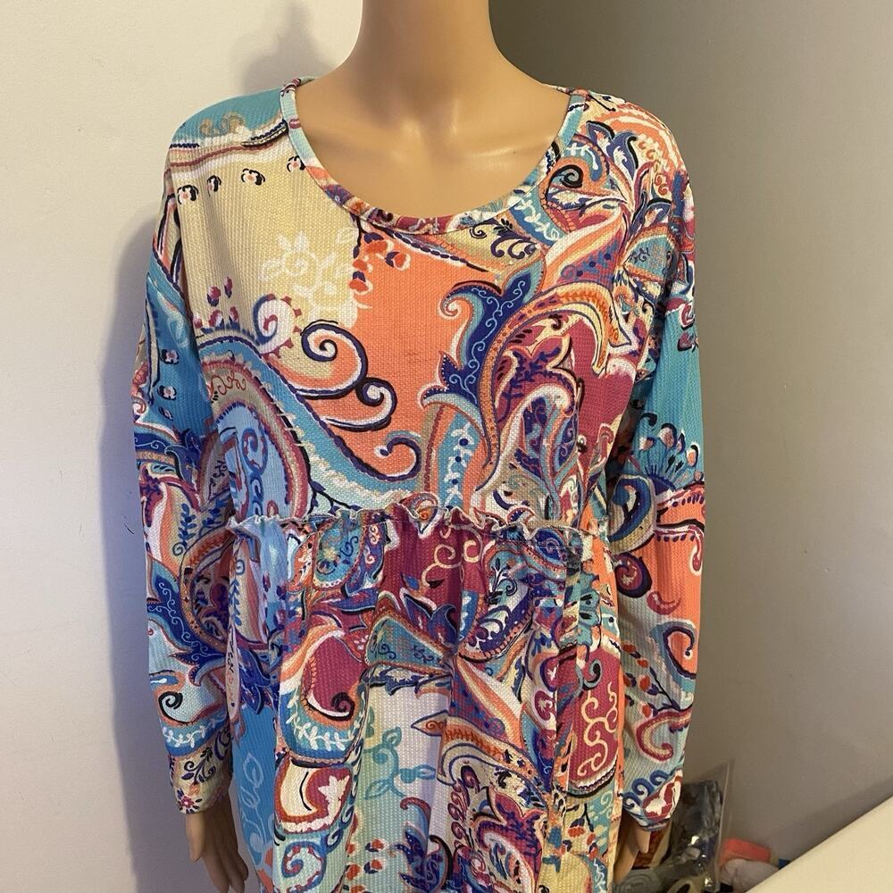 LoveUDear Floral Cottage Core Whimsical Long sleeve Top Lightweight Women L - Picture 8 of 9